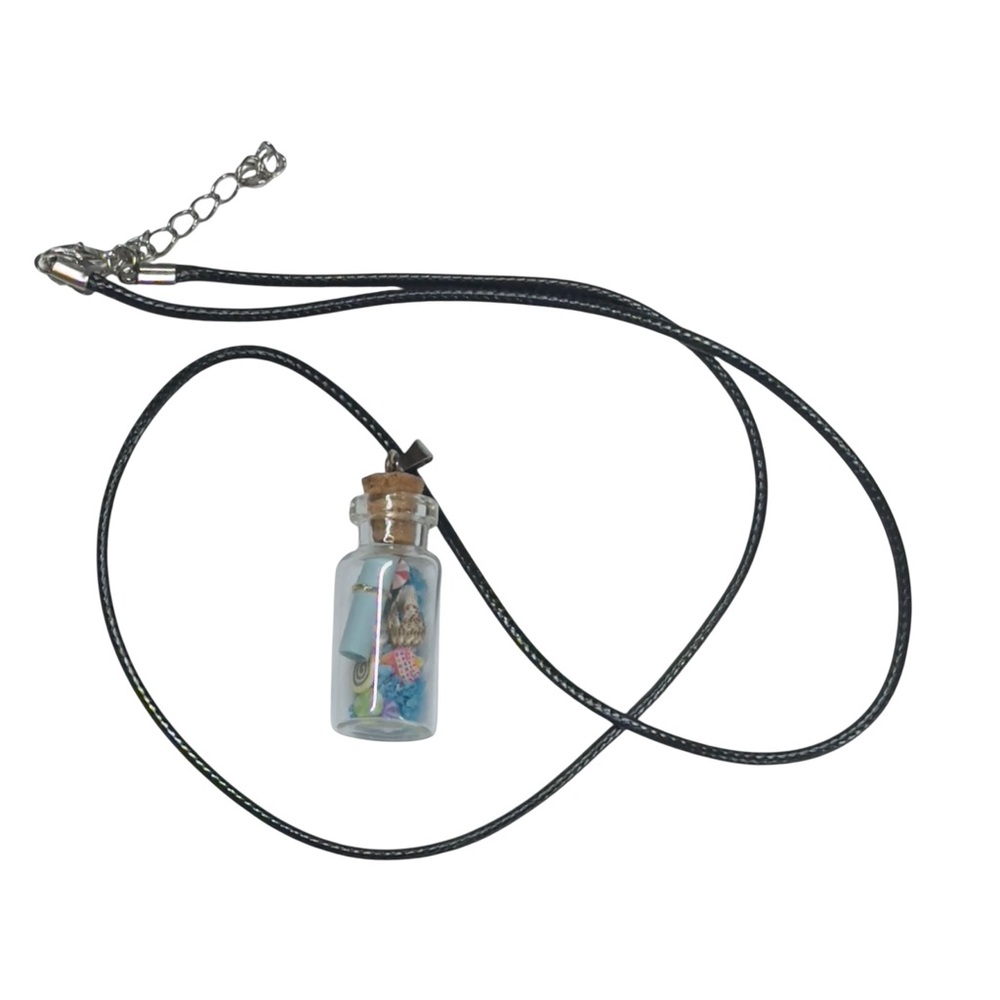 UNBRANDED Message In A Bottle With LUMINESCENT Blue Sand Necklace  #2
